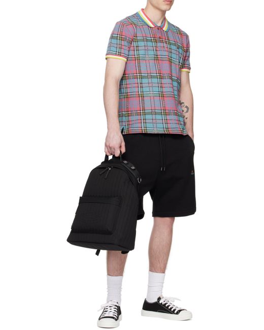 Vivienne Westwood Black Embroidered-Orb Cotton Shorts for men