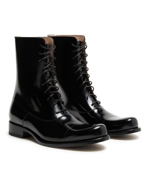 The Row Black Kai Lace Up Ankle Boots