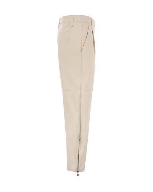 Brunello Cucinelli Natural High Waist Tapered Leg Trousers