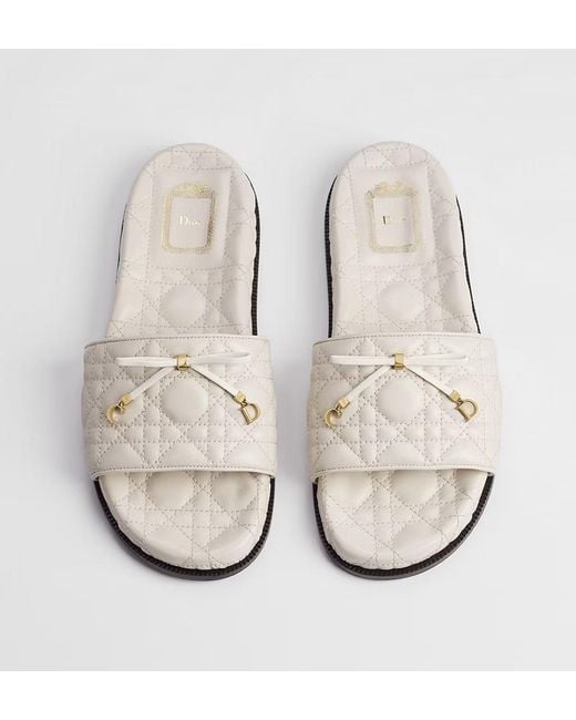 Dior White Cannage Slide