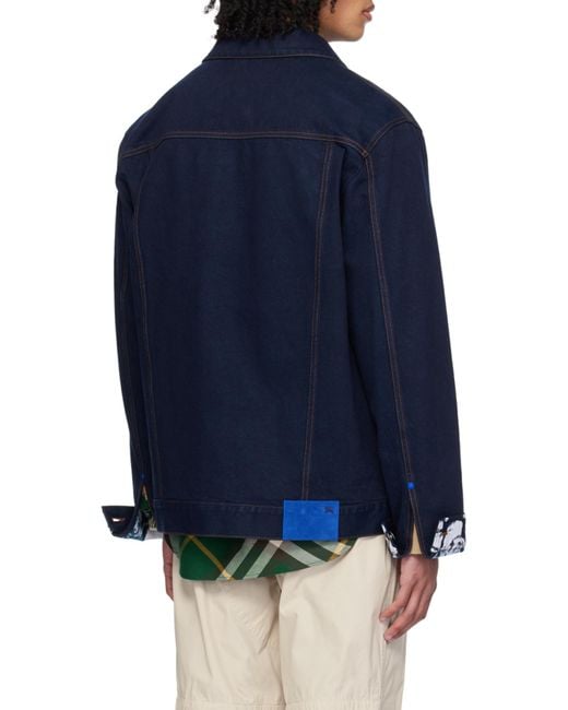 Burberry Blue Cotton Jacket For for men