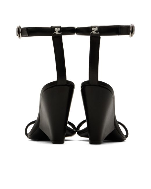 Courreges Black Oblique Sandals