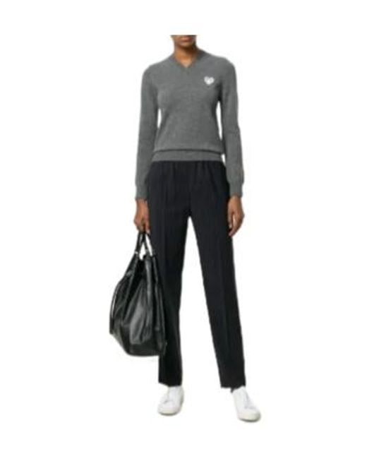 COMME DES GARÇONS PLAY Gray Patch Knitted Jumper