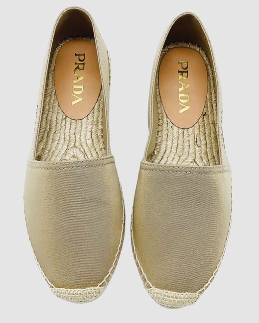 Prada White Logo Straw Shoes for men