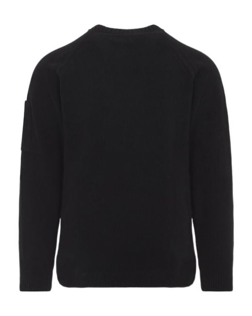 C P Company Black Long-Sleeved Crewneck Jumper for men