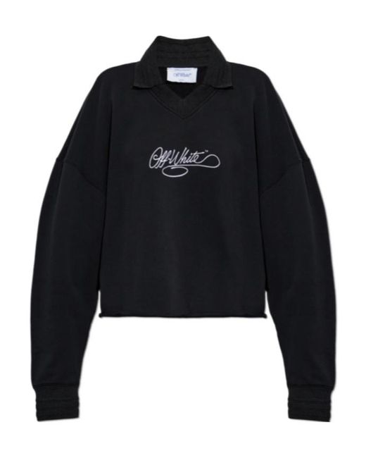 Off-White c/o Virgil Abloh Blue Long-Sleeve Polo Shirt