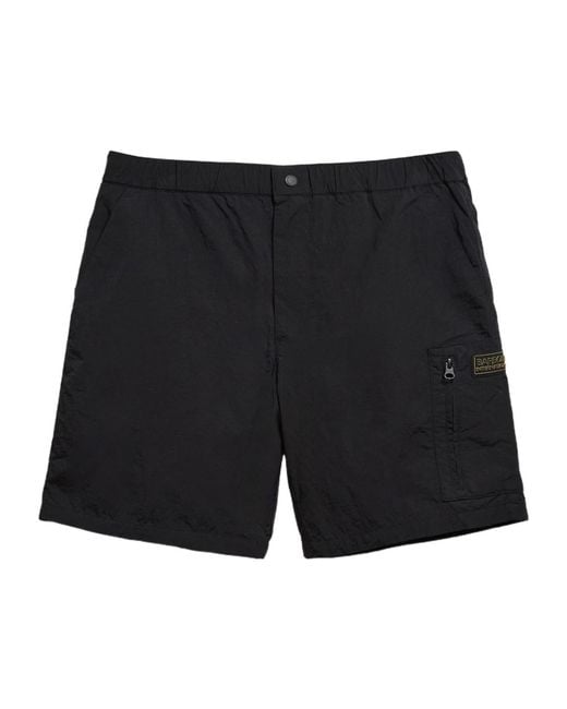 Barbour Black Logo Patch Shorts for men