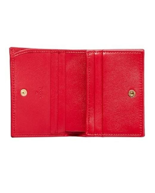 Gucci Red Gg Marmont Small Wallet