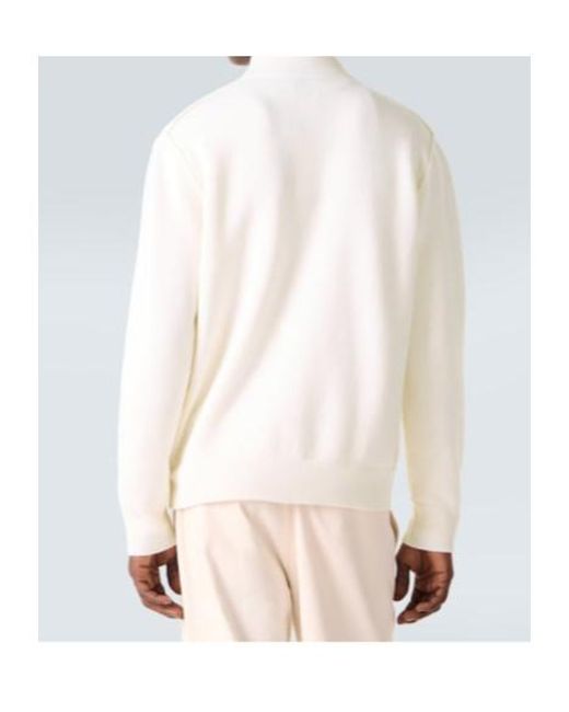 Allude White Knitted Cardigan for men