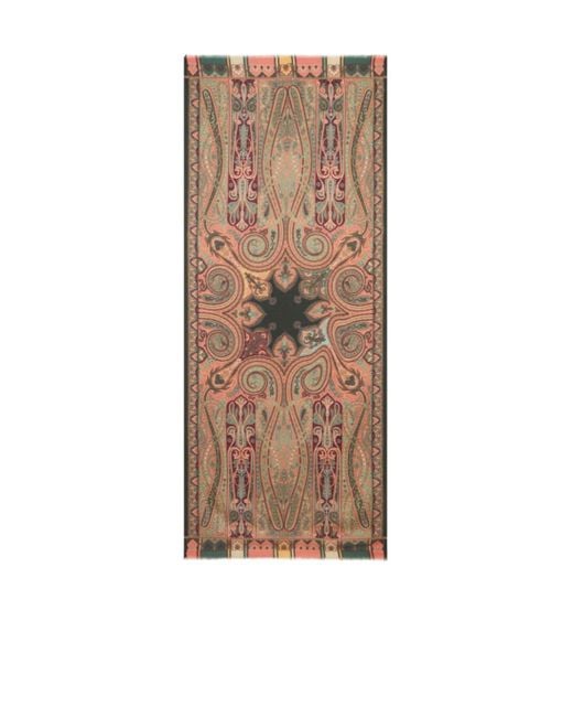 Etro Brown Printed Scarf