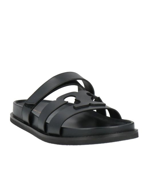 Tory Burch Black Plain Colour Sandals