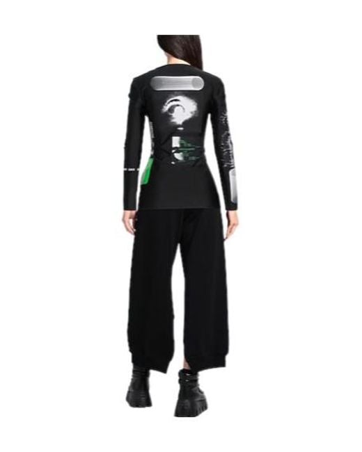 Sportmax Black Printed Stretch T-Shirt