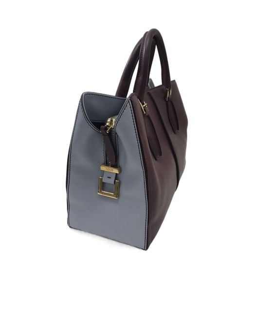 Tod's Purple Double Handle Shoulder Bag