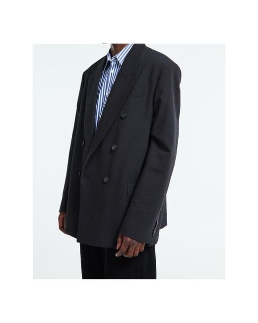 Acne Blue Double-Breasted Blazer for men