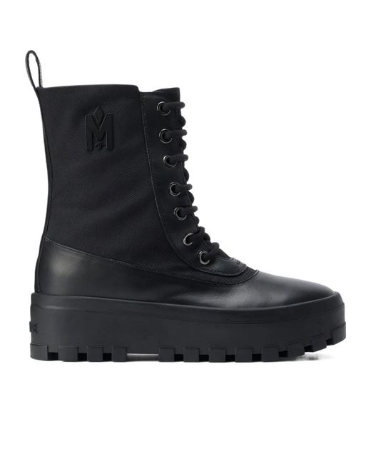 Mackage Black Hero Logo-Embellishment Boots