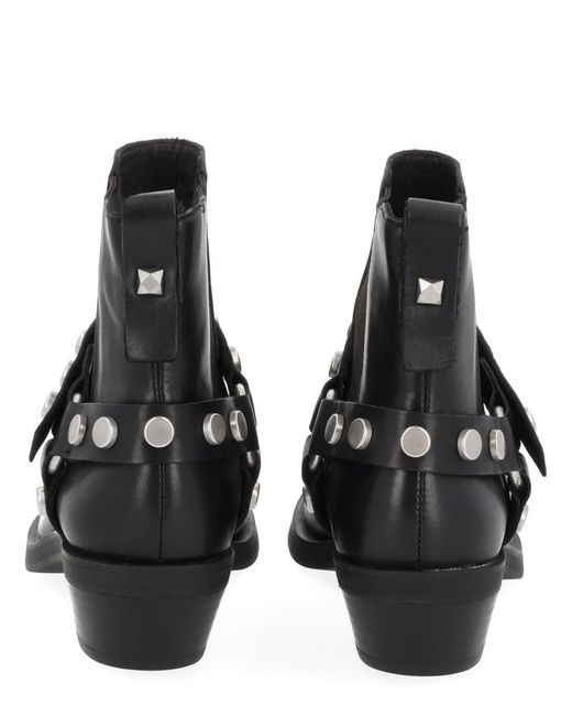 Ash Black Pointed-Toe Ankle Boots