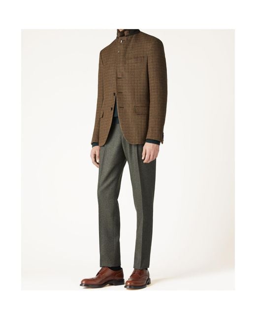 Loro Piana Brown Torino Checked Casual Jacket for men