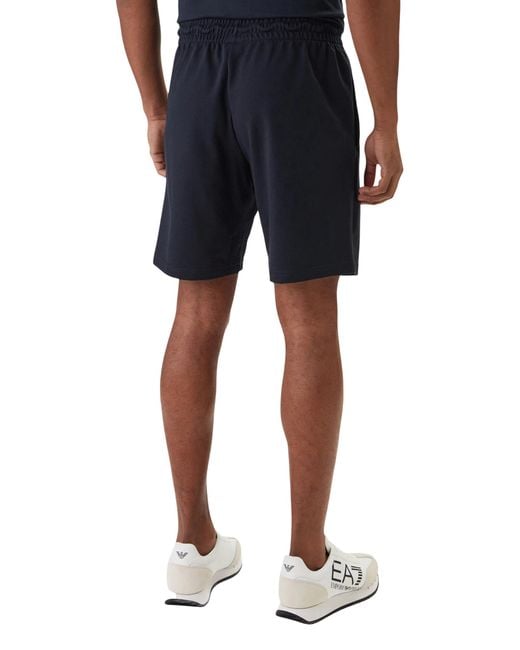 EA7 Blue Wide-Leg Shorts for men