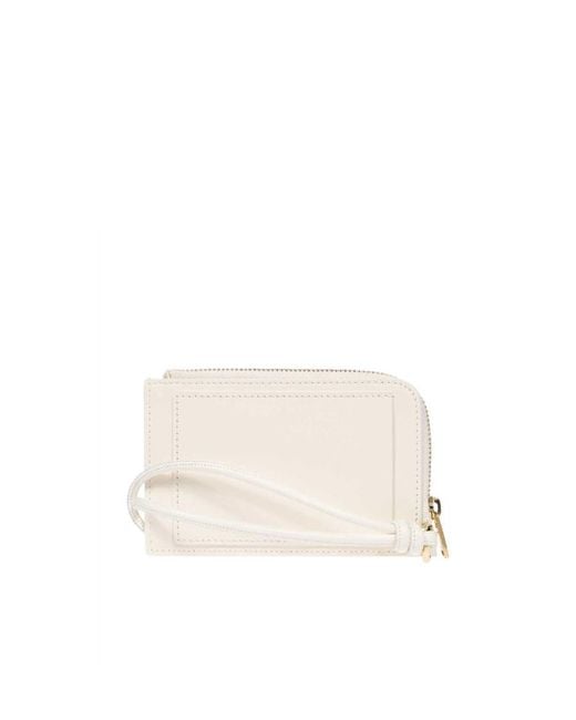 Jil Sander Natural Logo Embossed Zipped Cardholder