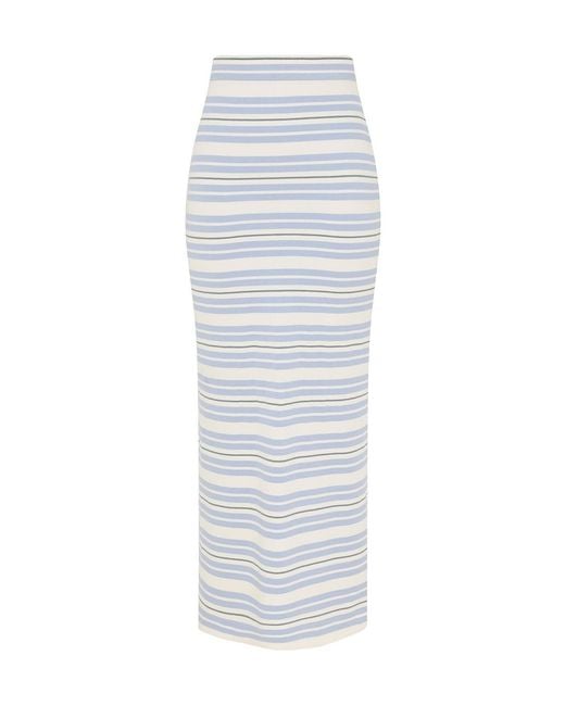 Zimmermann White Rebellion Stripe Midi Skirt