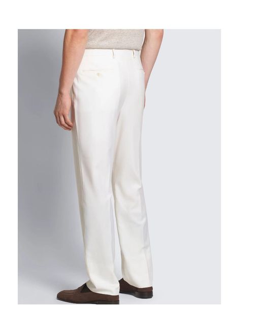 Brioni White Casual Pants With Belt Loops for men