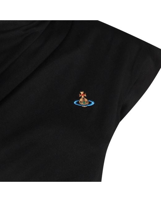 Vivienne Westwood Black Orb Logo Cap Sleeve Top