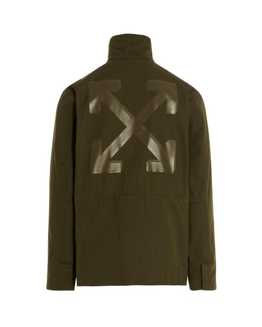 Off-White c/o Virgil Abloh Green Arrow Printed Field Jacket for men