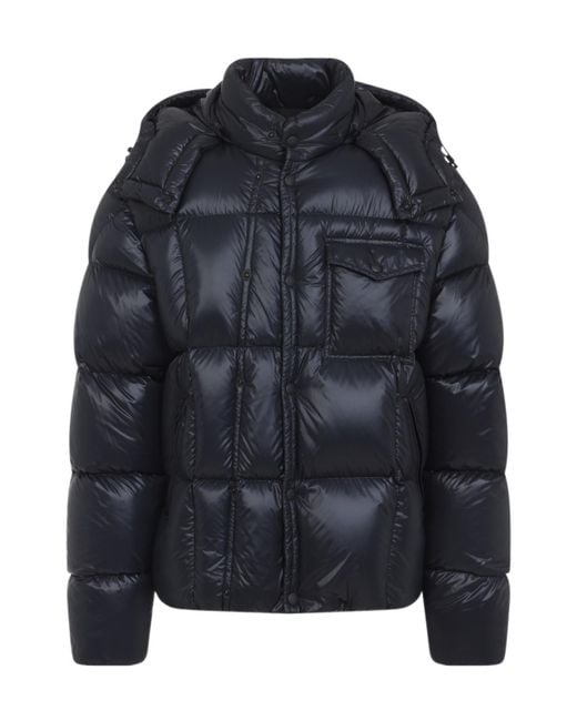 Moncler Blue Serfanto Hooded Short Down Jacket for men