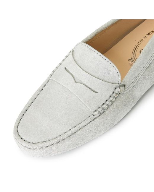 Tod's White Leather Loafers