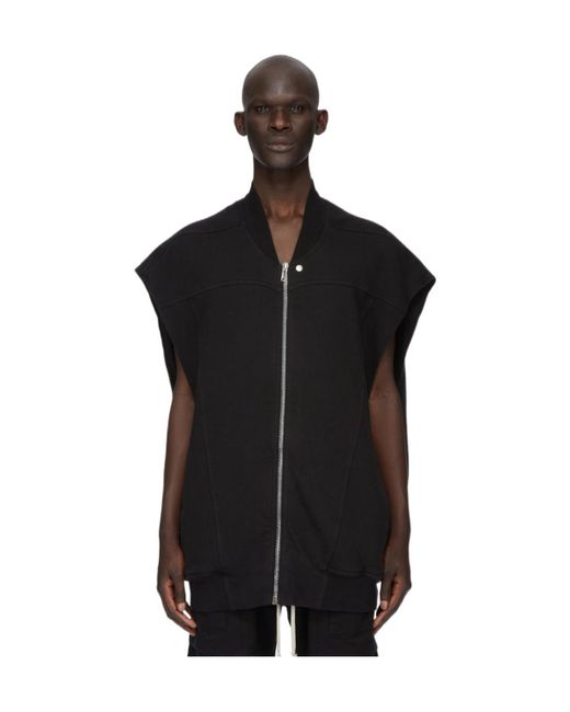 Rick Owens Black Zip-Up Gilet for men