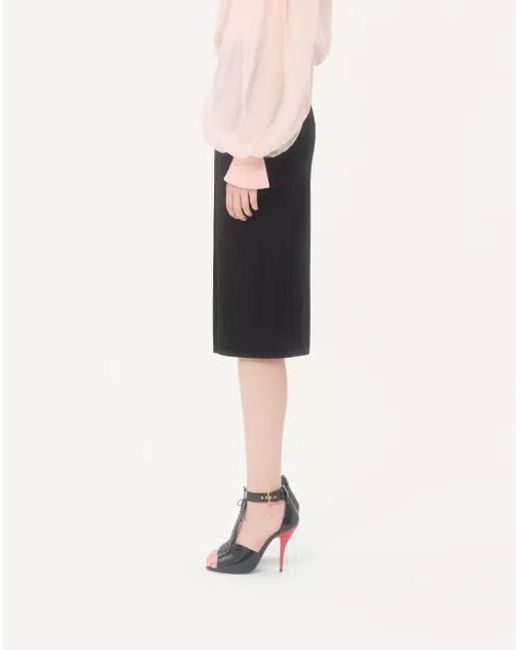 Valentino Black Button Detailed Gathered Skirt