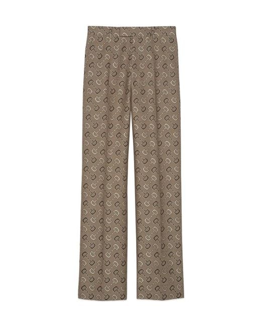 Gucci Brown All-Over Horsebit Embroidery Trousers for men