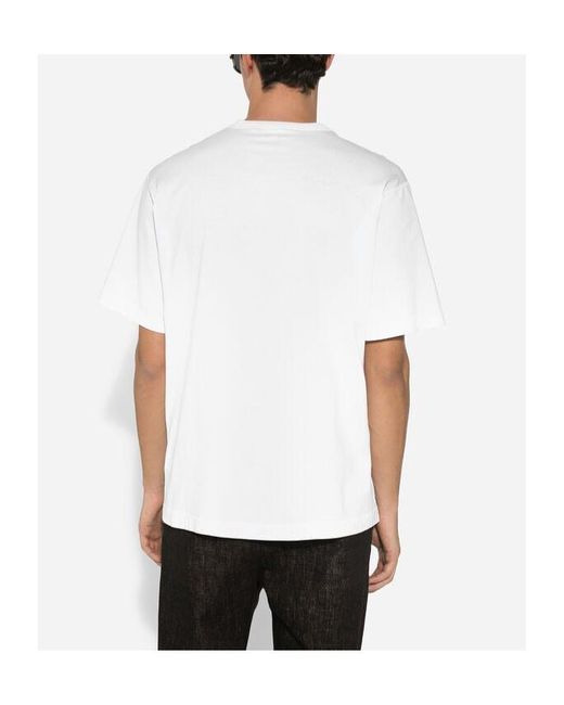 Dolce & Gabbana White Branded Tag Crewneck T-Shirt for men