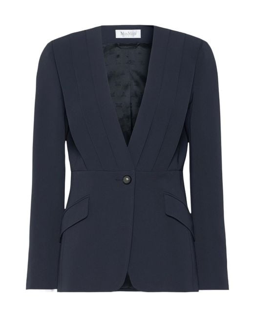 Max Mara Blue Long-Sleeved Suit Jacket