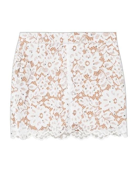 MICHAEL Michael Kors White Studded Corded Floral Lace Mini Skirt