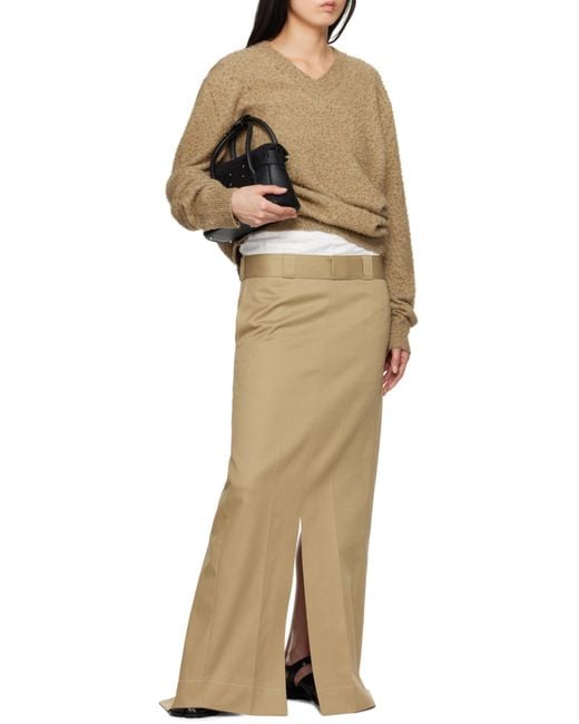 Maison Margiela Natural Skater Chino Long Skirt