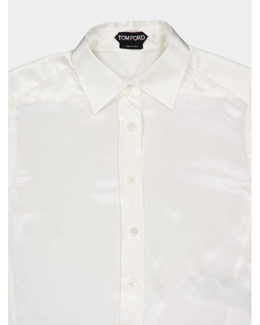 Tom Ford White Long-Sleeve Silk Shirt