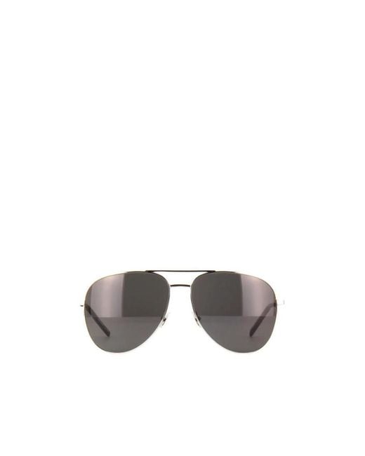 Saint Laurent Metallic Eyewear Pilot Frame Sunglasses for men