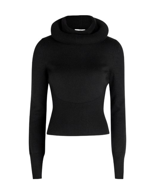 Alaïa Black Hooded Wool-Knit Jumper