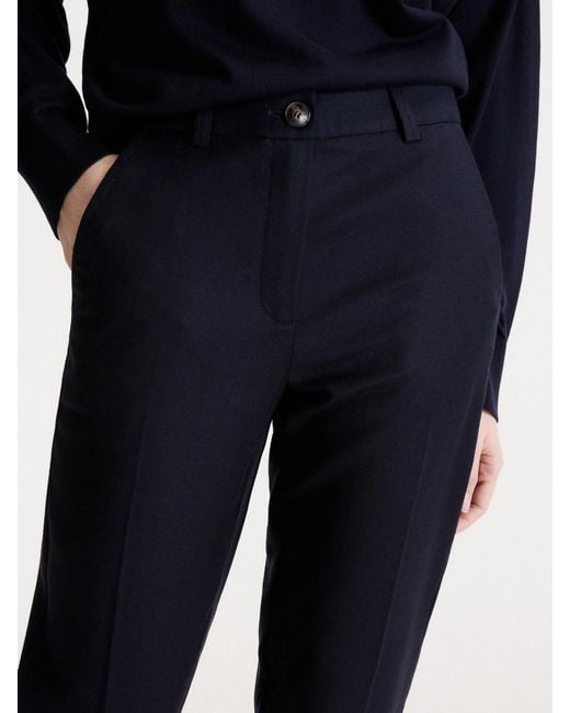 Marella Blue Casual Trousers With Belt Loops