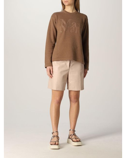 Max Mara Brown Logo Knitted Pullover