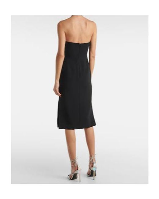David Koma Black Rhinestone-Embellished Midi Dress