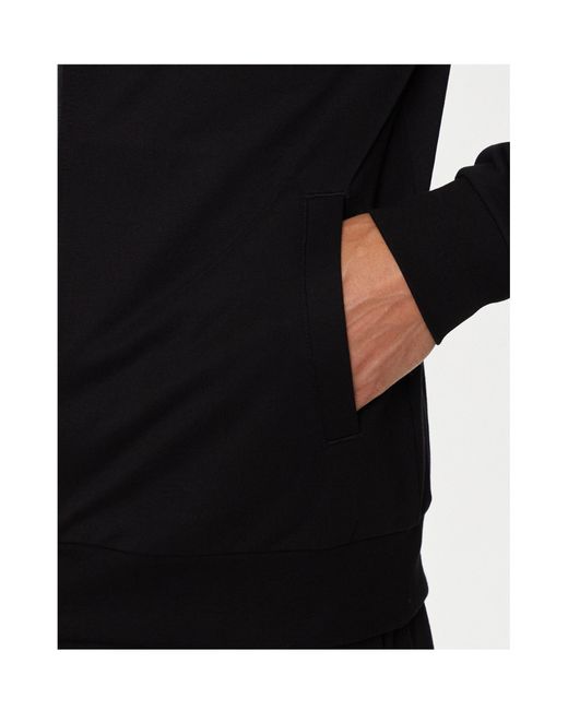EA7 Black Zip-Up High Neck Sweatshirt for men