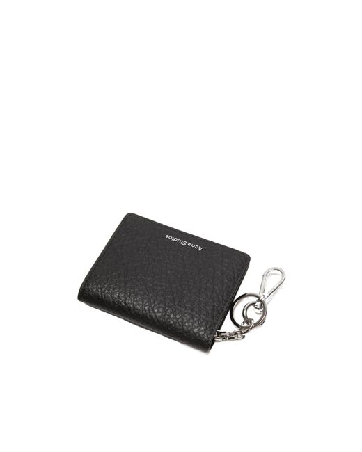 Acne Gray Logo Detailed Bi-Fold Card Case