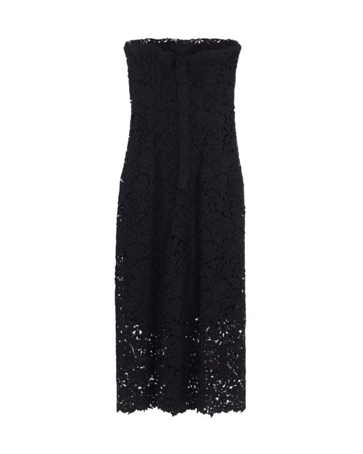Ermanno Scervino Black Floral-Lace Dress