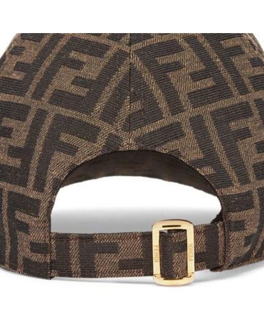 Fendi Brown Ff Jacquard Baseball Cap