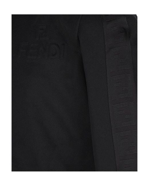 Fendi Black Logo-Embossed Two-Piece Tracksuit
