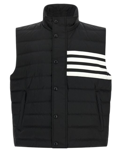 Thom Browne Black Quilted Lightweight Down Fill Vest for men
