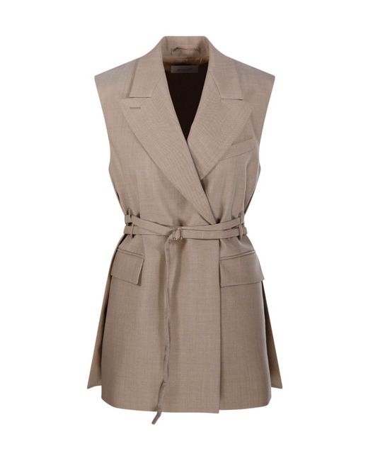 Sportmax Brown Ciurma Belted Gilet