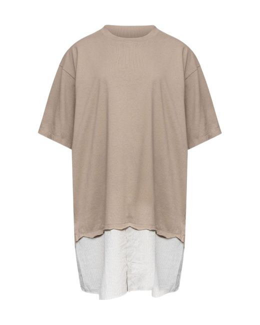 MM6 by Maison Margiela White Crewneck Panelled Dress